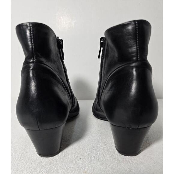 Miz Mooz Women's Ruched Leather Ankle Boots Black Sz 41 - Picture 6 of 9